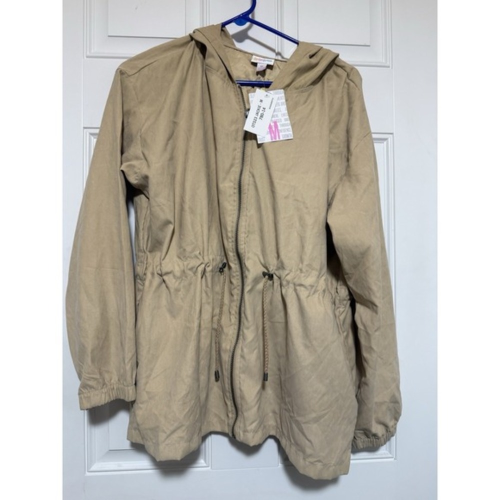Lularoe Women's Medium New Jackie Jacket NWT Khaki Tan Zip Coat Light